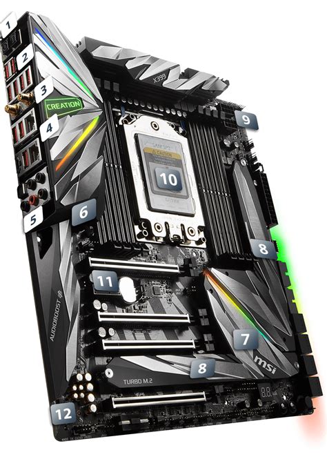 msi meg x399 creation memory slot